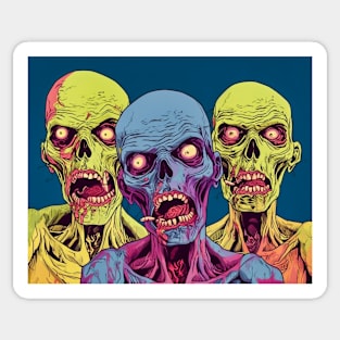 The Vibrant Undead, Pop Art Zombies, Halloween Zombie Sticker